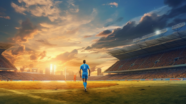 piłkarz na murawie stadionu